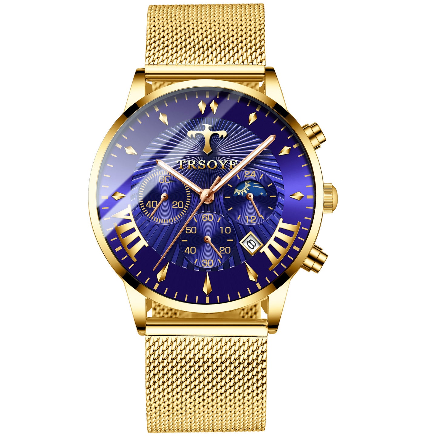 Herenhorloge – Lederen Quartz Horloge met Datum & Luminous Wijzerplaat