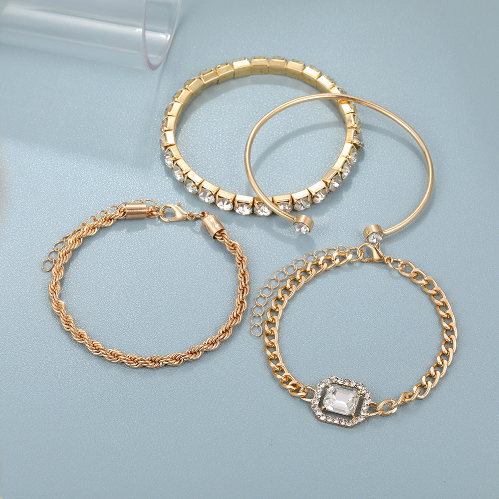 Fashion Jewelry 4-delige Crystal Armband Set