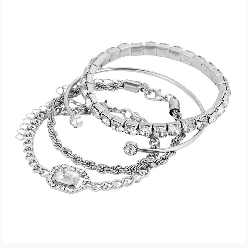 Fashion Jewelry 4-delige Crystal Armband Set