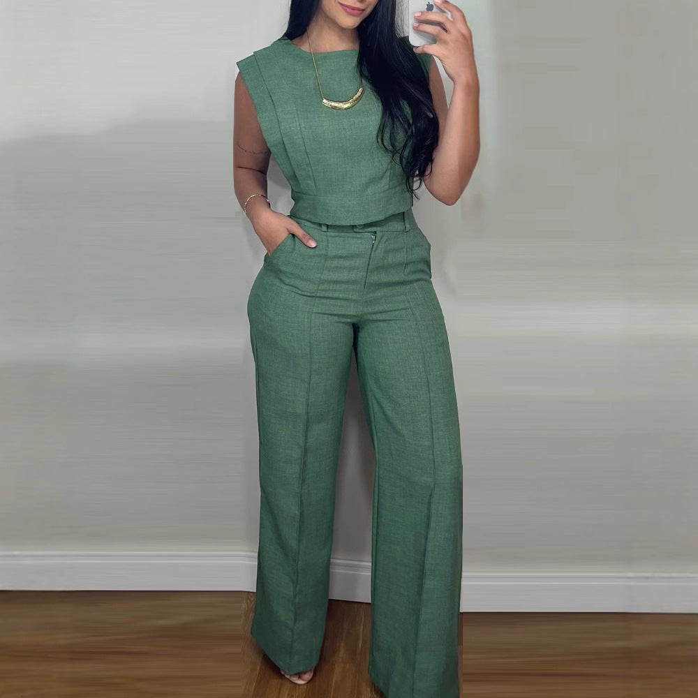 Zomerset Dames Mouwloos Vest & Rechte Broek met Zak