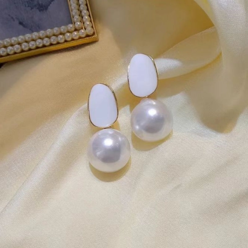 Vintage Olie Drippend Rode Parel Oorbellen voor Vrouwen