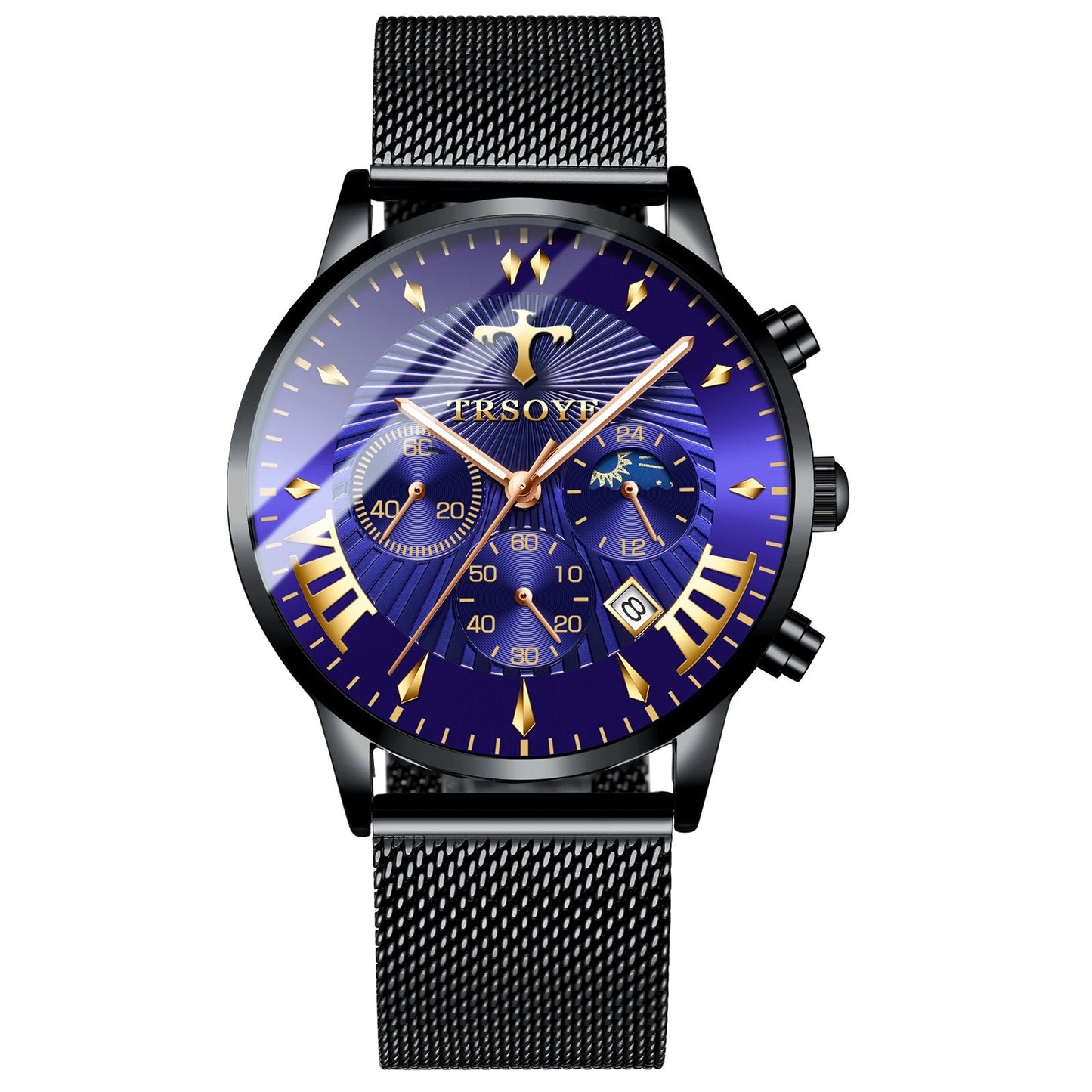 Herenhorloge – Lederen Quartz Horloge met Datum & Luminous Wijzerplaat