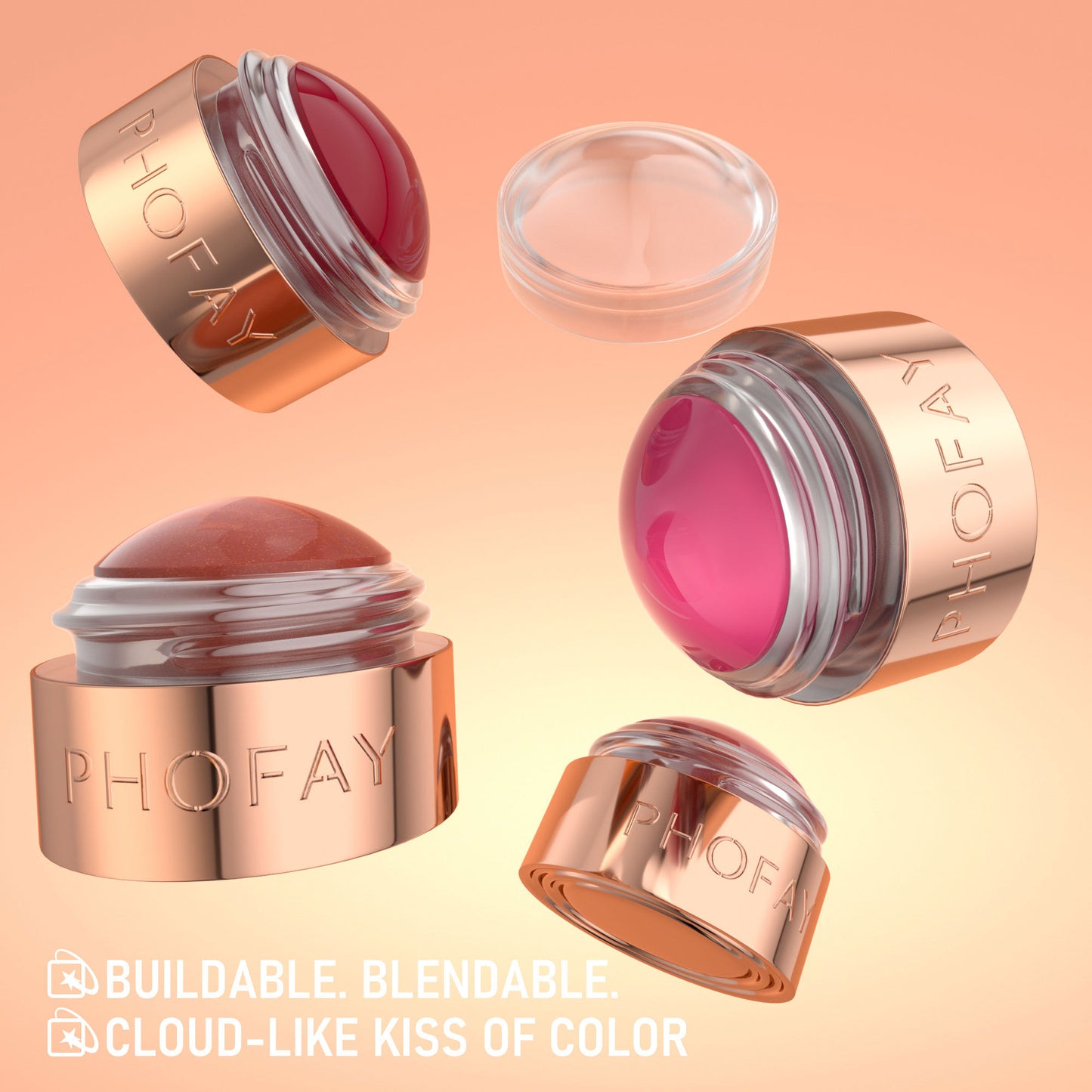 PHOFAY Mousse Blush Cream – Zijdezachte, Hydraterende Blush