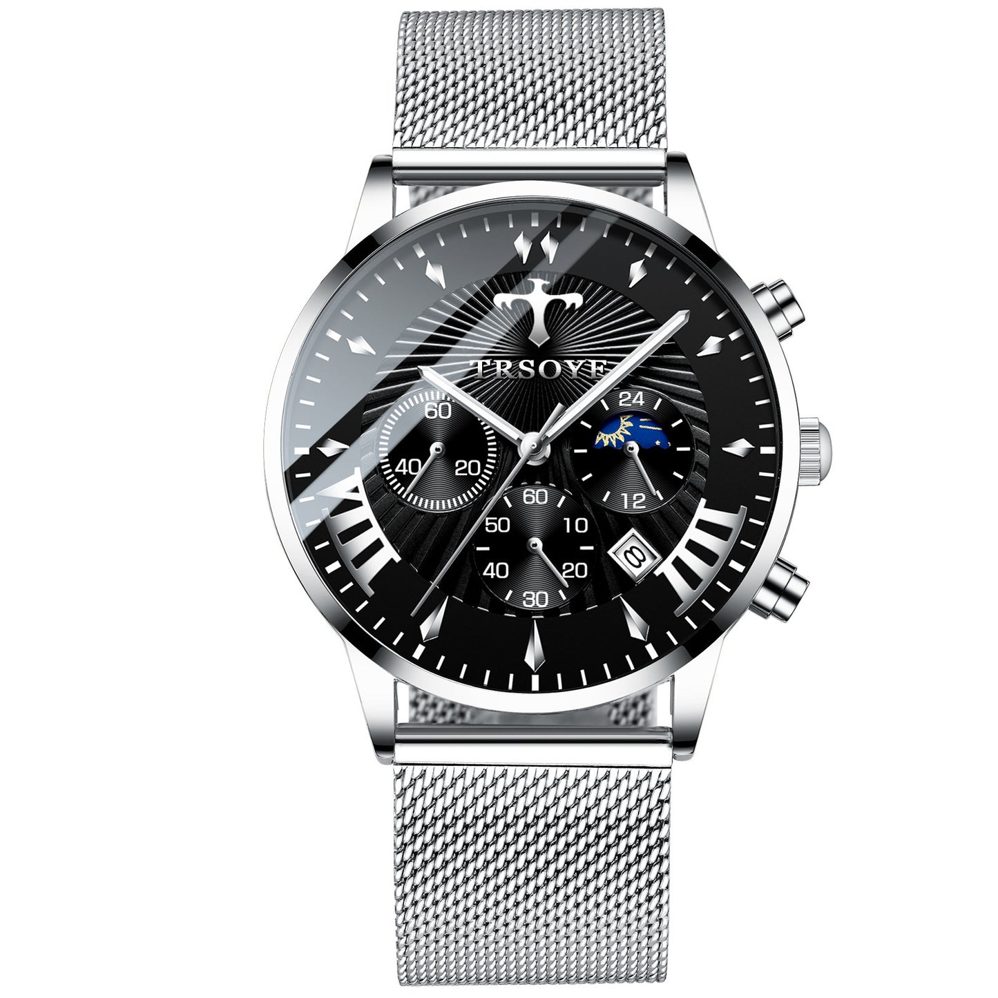 Herenhorloge – Lederen Quartz Horloge met Datum & Luminous Wijzerplaat