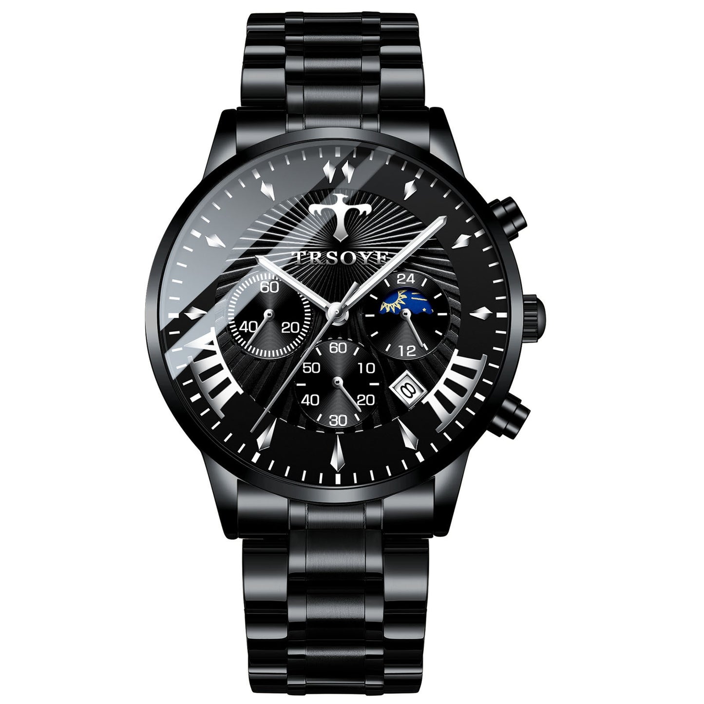 Herenhorloge – Lederen Quartz Horloge met Datum & Luminous Wijzerplaat
