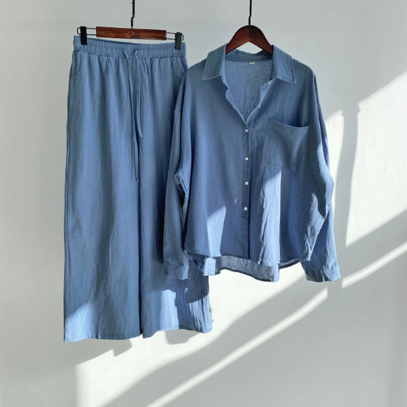 Comfortabele Outfit – Katoen-Linnen Blouse & Wijde Taillebroek