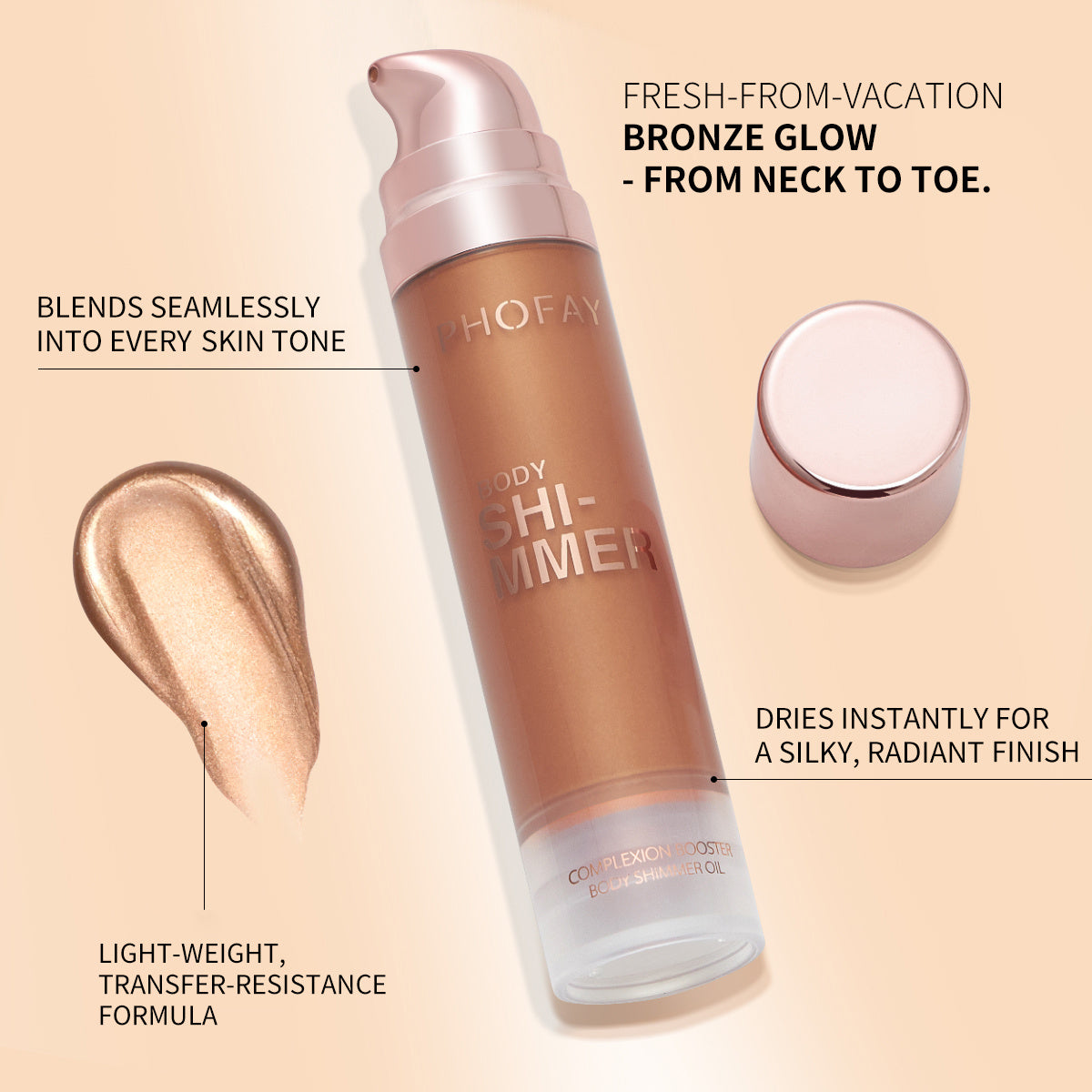 PHOFAY Body Shimmer Oil – Radiant Glow