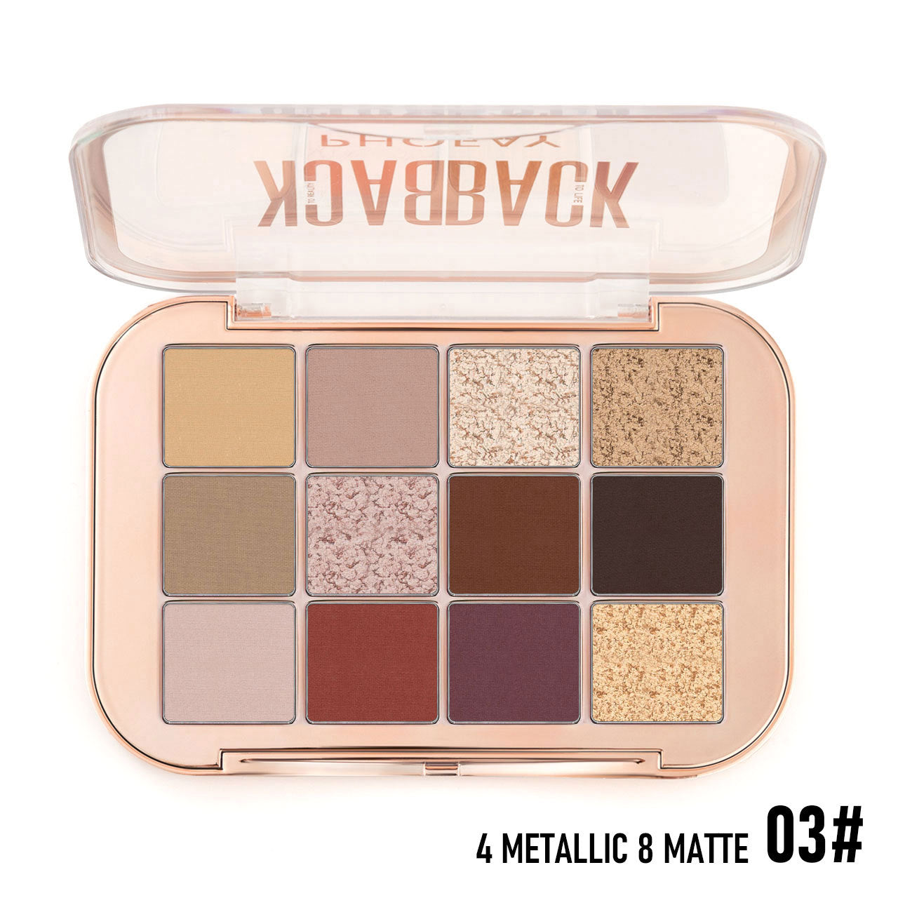 PHOFAY Oogschaduwpalette – 12 Kleuren | Matte & Shimmer Finish