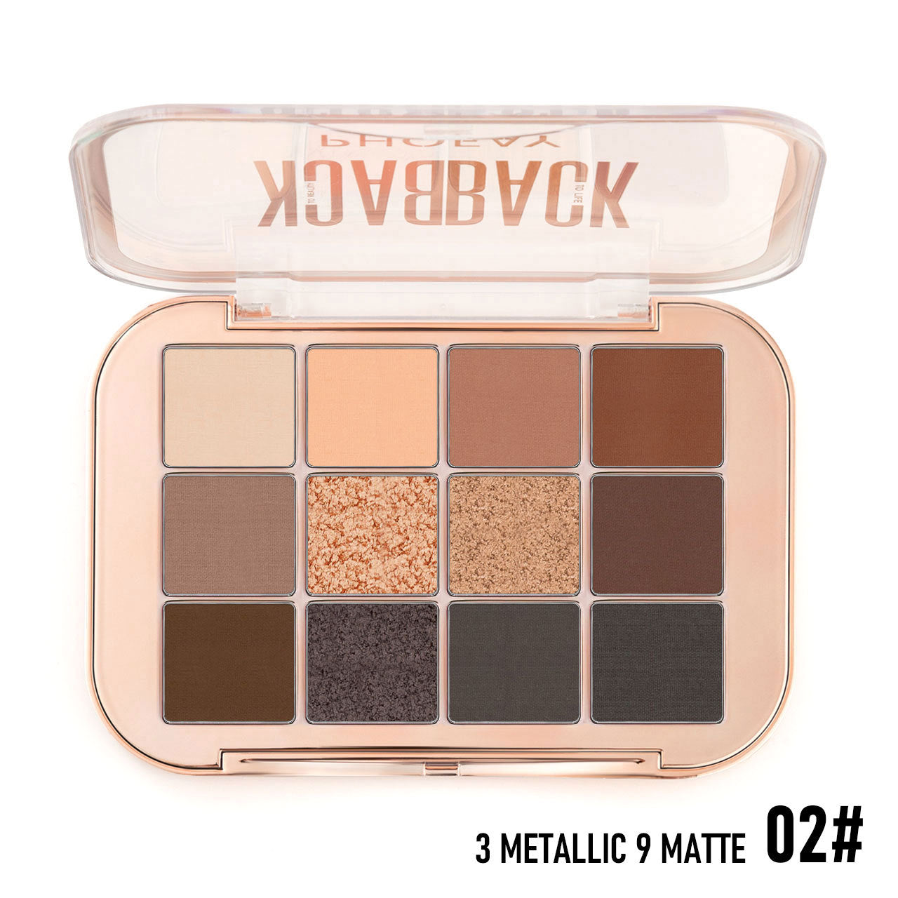 PHOFAY Oogschaduwpalette – 12 Kleuren | Matte & Shimmer Finish