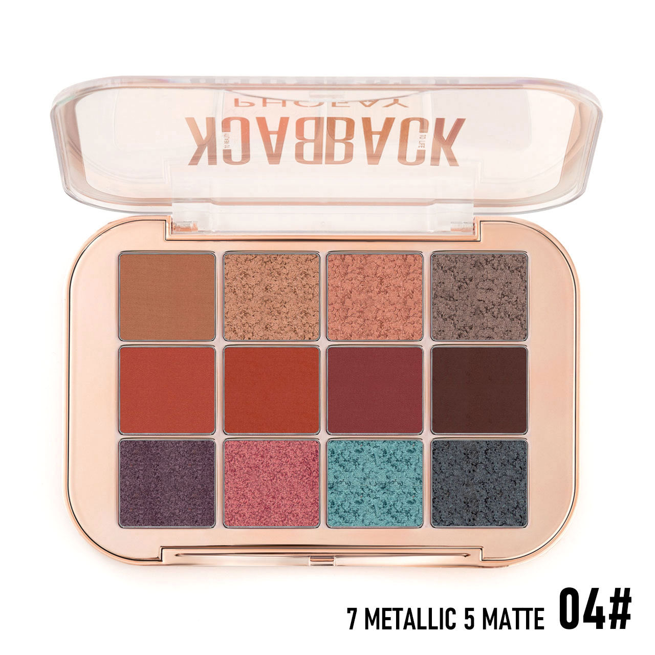 PHOFAY Oogschaduwpalette – 12 Kleuren | Matte & Shimmer Finish