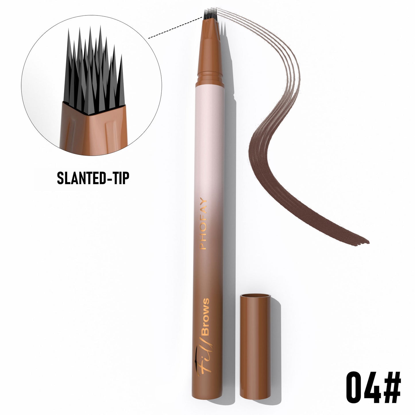 PHOFAY Waterproof Brow Pencil – Natuurlijke Vorm & Langhoudende Fixatie