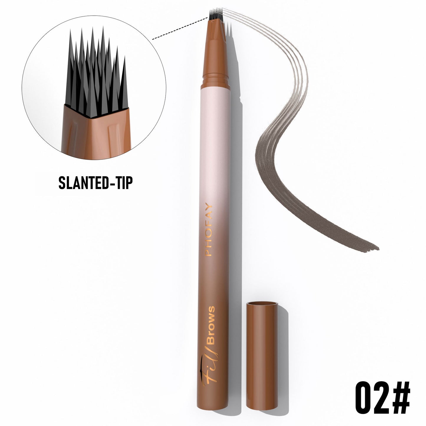 PHOFAY Waterproof Brow Pencil – Natuurlijke Vorm & Langhoudende Fixatie