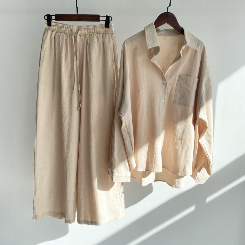 Comfortabele Outfit – Katoen-Linnen Blouse & Wijde Taillebroek