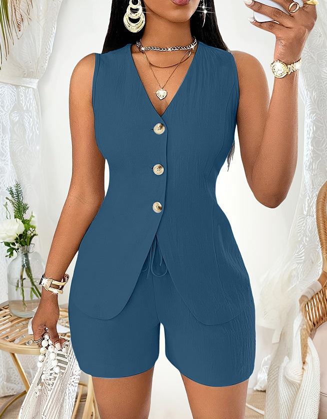 Dames Casual Shirt – Vetersluiting & Korte Mouwen