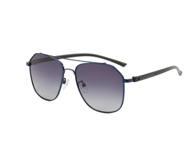 Aviator Zonnebril met Dubbele Brug – Large Frame & Metalen Look