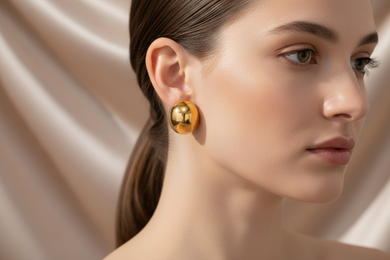 Lesmo Sculpt C-vormige Oorbellen – Goud & Zilver