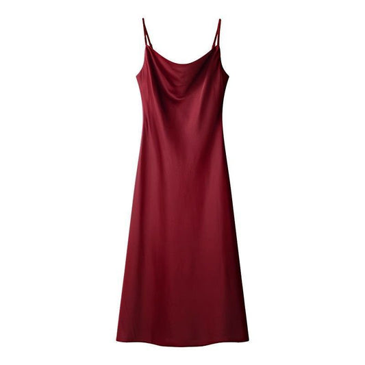 Elegant Satijnen Jurk met Spaghettibandjes