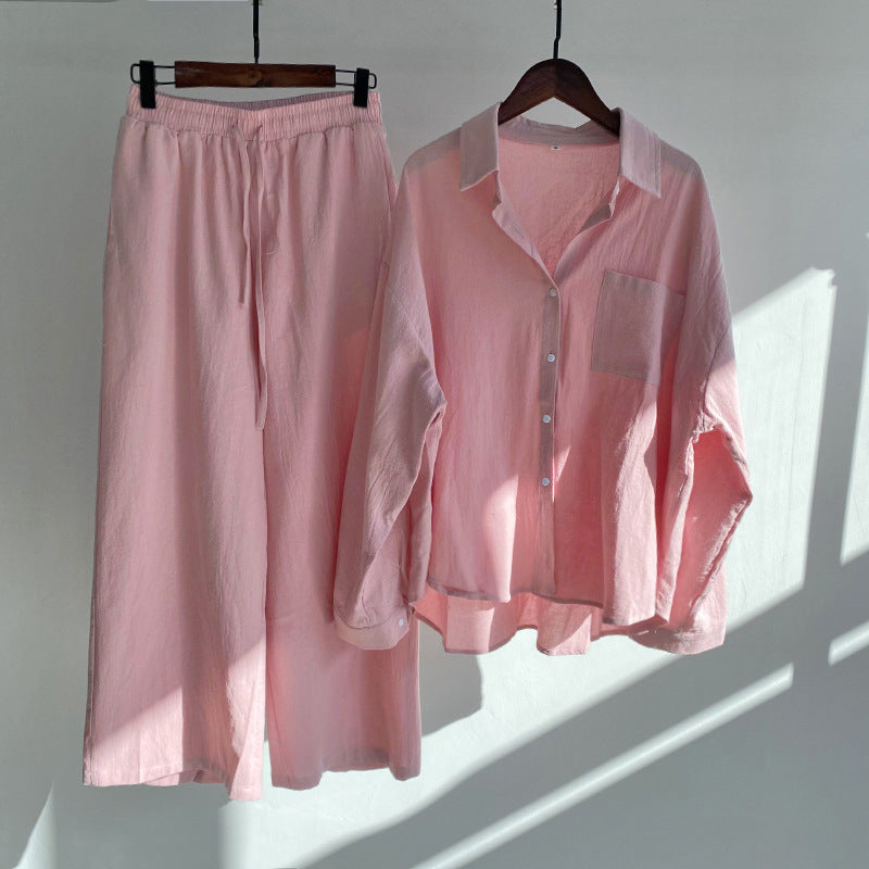 Comfortabele Outfit – Katoen-Linnen Blouse & Wijde Taillebroek