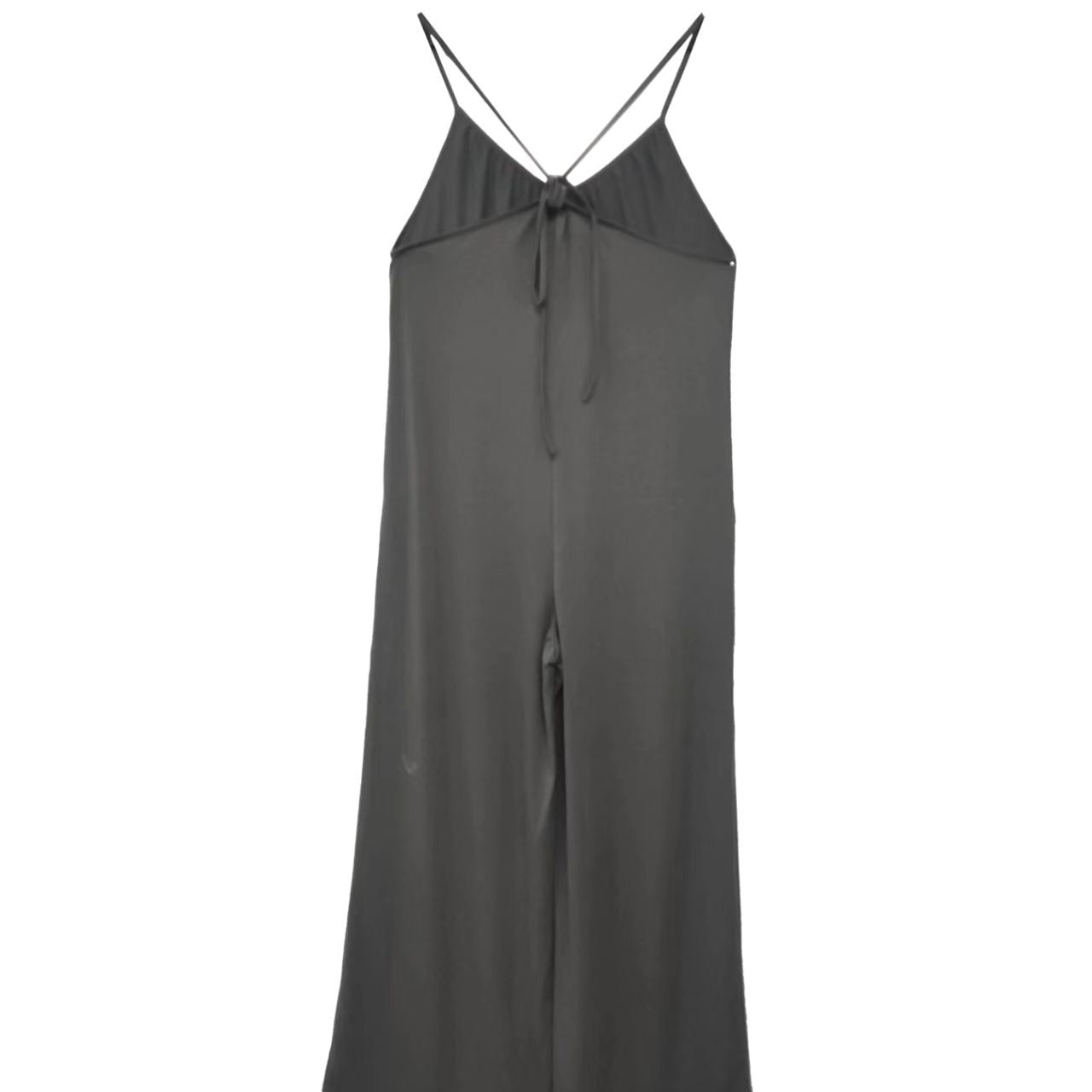 Dames Solid Color Chest Pleated Design Cross Suspender Sexy Jumpsuit