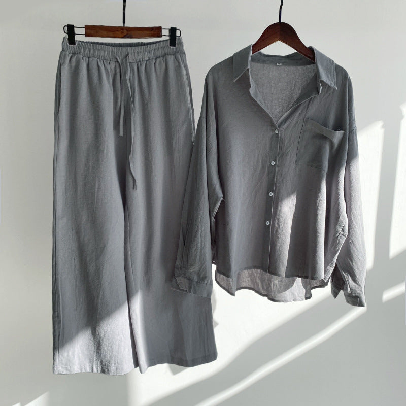 Comfortabele Outfit – Katoen-Linnen Blouse & Wijde Taillebroek
