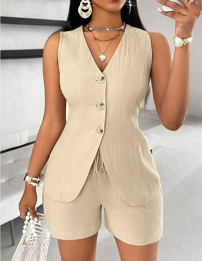 Dames Casual Shirt – Vetersluiting & Korte Mouwen