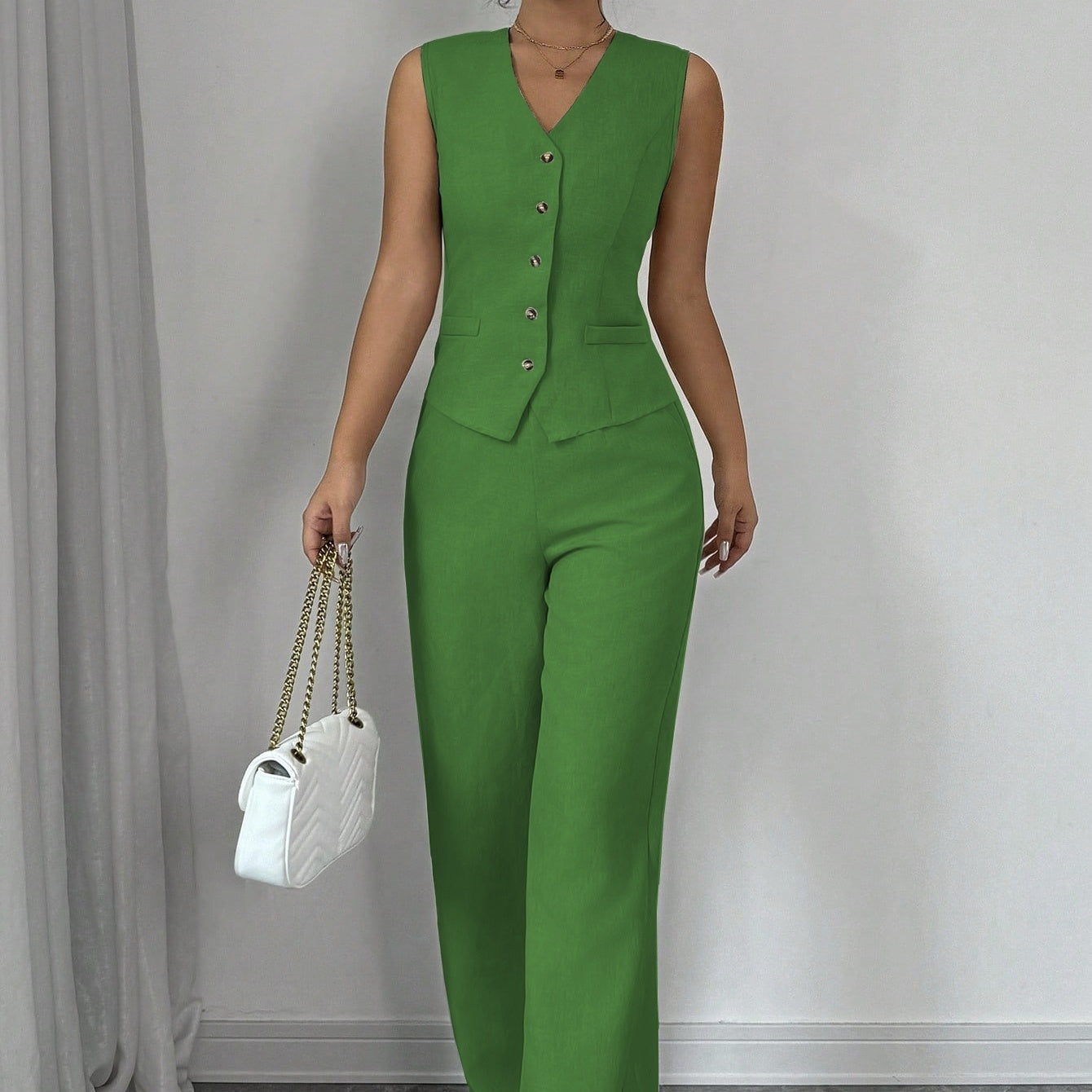 Off-Shoulder Top & Wide-Leg Broek – 2-Delige Set
