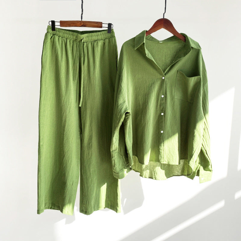 Comfortabele Outfit – Katoen-Linnen Blouse & Wijde Taillebroek