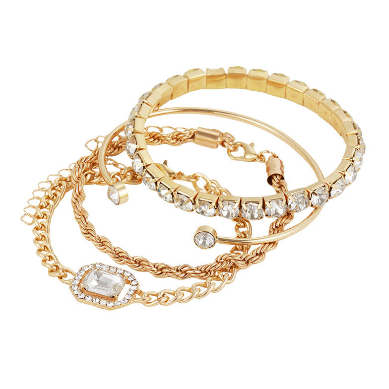 Fashion Jewelry 4-delige Crystal Armband Set