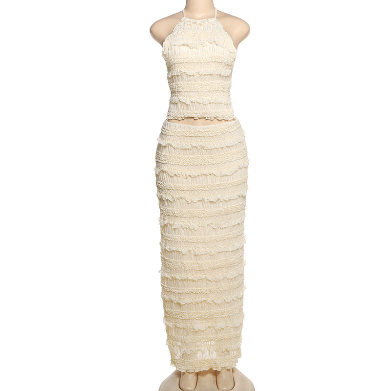 Dames Elegante Mouwloze Halter Jurk Pak