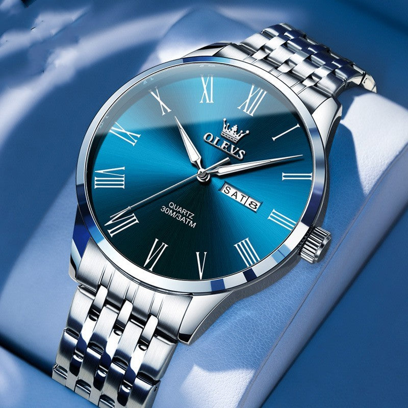 Men’s Business Roman Scale Stalen Riem Quartz Horloge