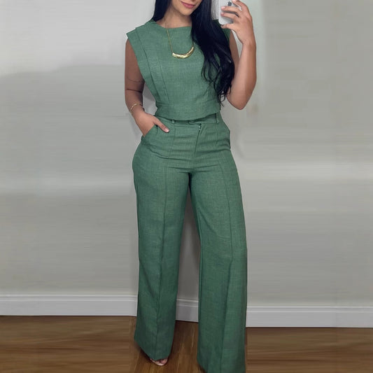 Zomerset Dames Mouwloos Vest & Rechte Broek met Zak