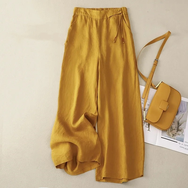 Retro Wide-Leg Broek – High Waist & Casual Fit