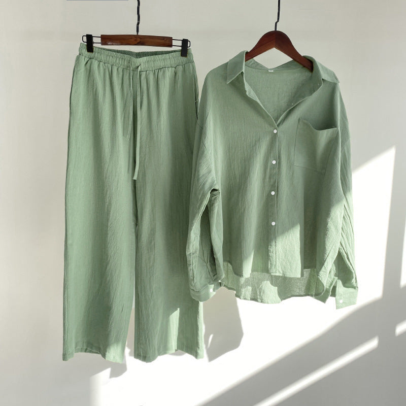 Comfortabele Outfit – Katoen-Linnen Blouse & Wijde Taillebroek