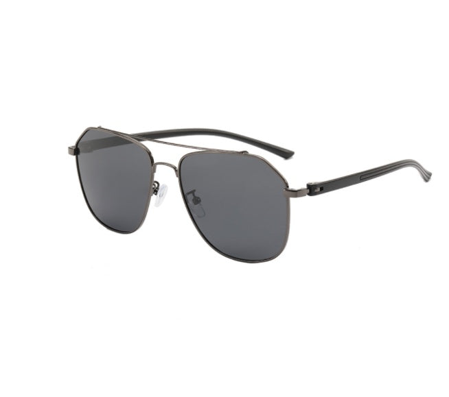 Aviator Zonnebril met Dubbele Brug – Large Frame & Metalen Look