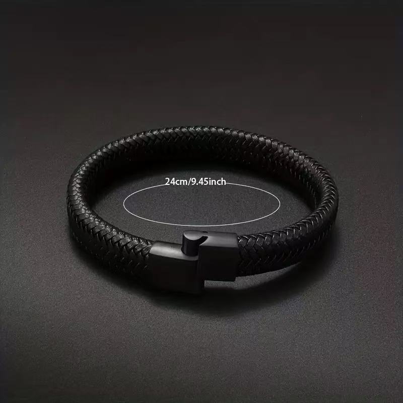 Heren Armband van Echt Leer – Magnetische Sluiting