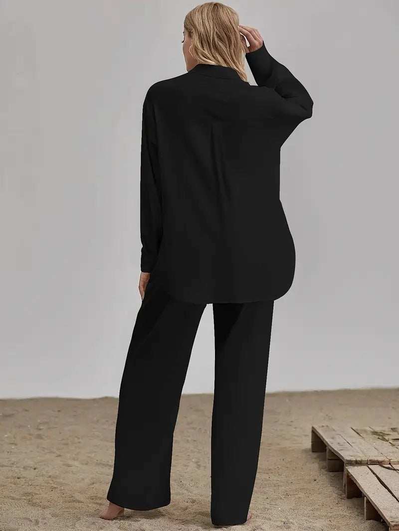 Women's Loose Shirt And Pants Set