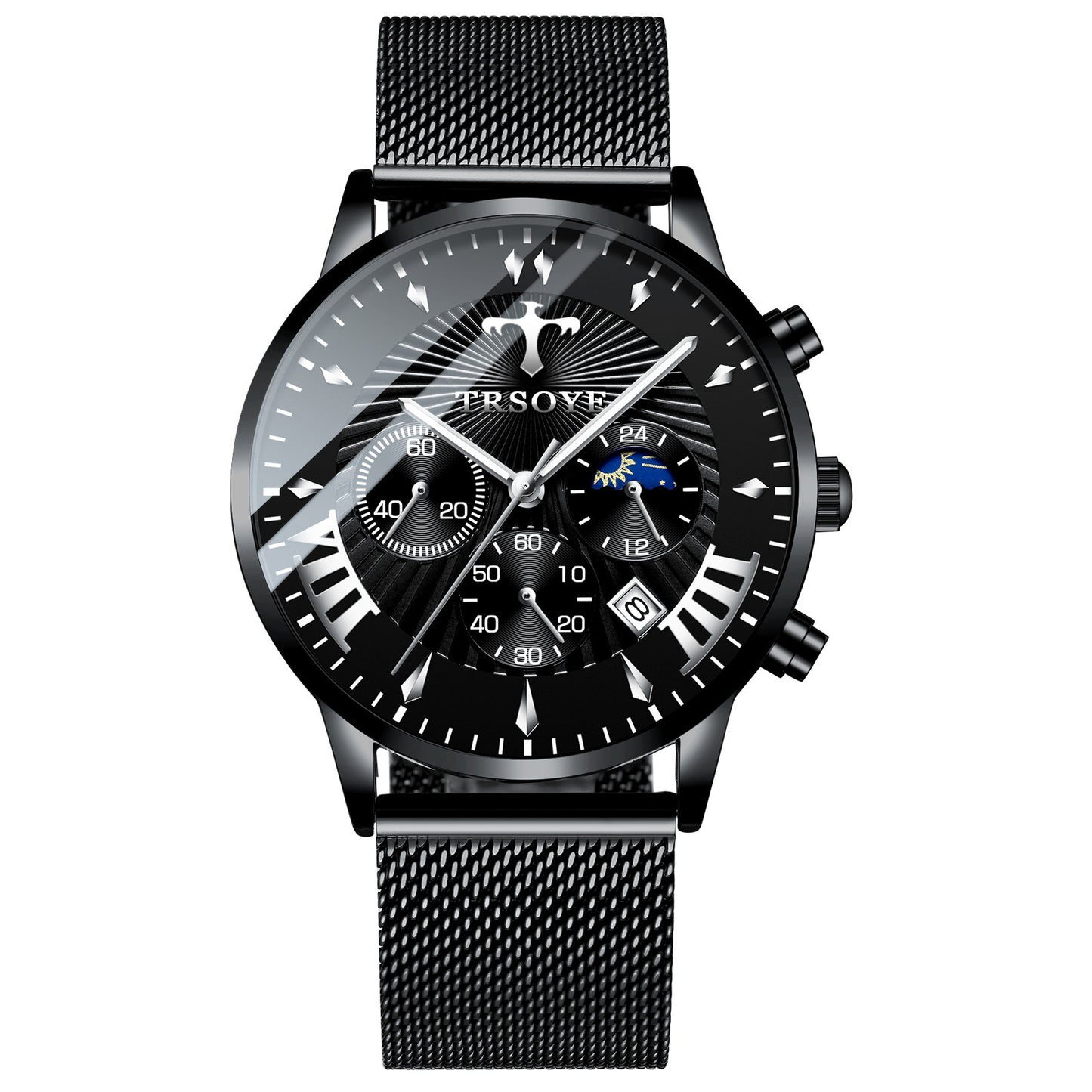 Herenhorloge – Lederen Quartz Horloge met Datum & Luminous Wijzerplaat