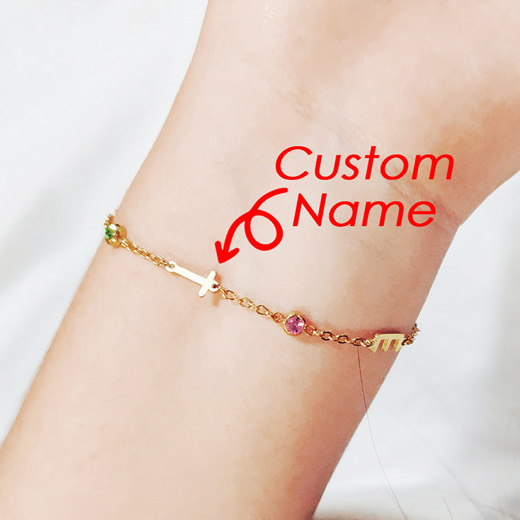 High-End Fashion Armband – Titanium Staal met Naamgravure