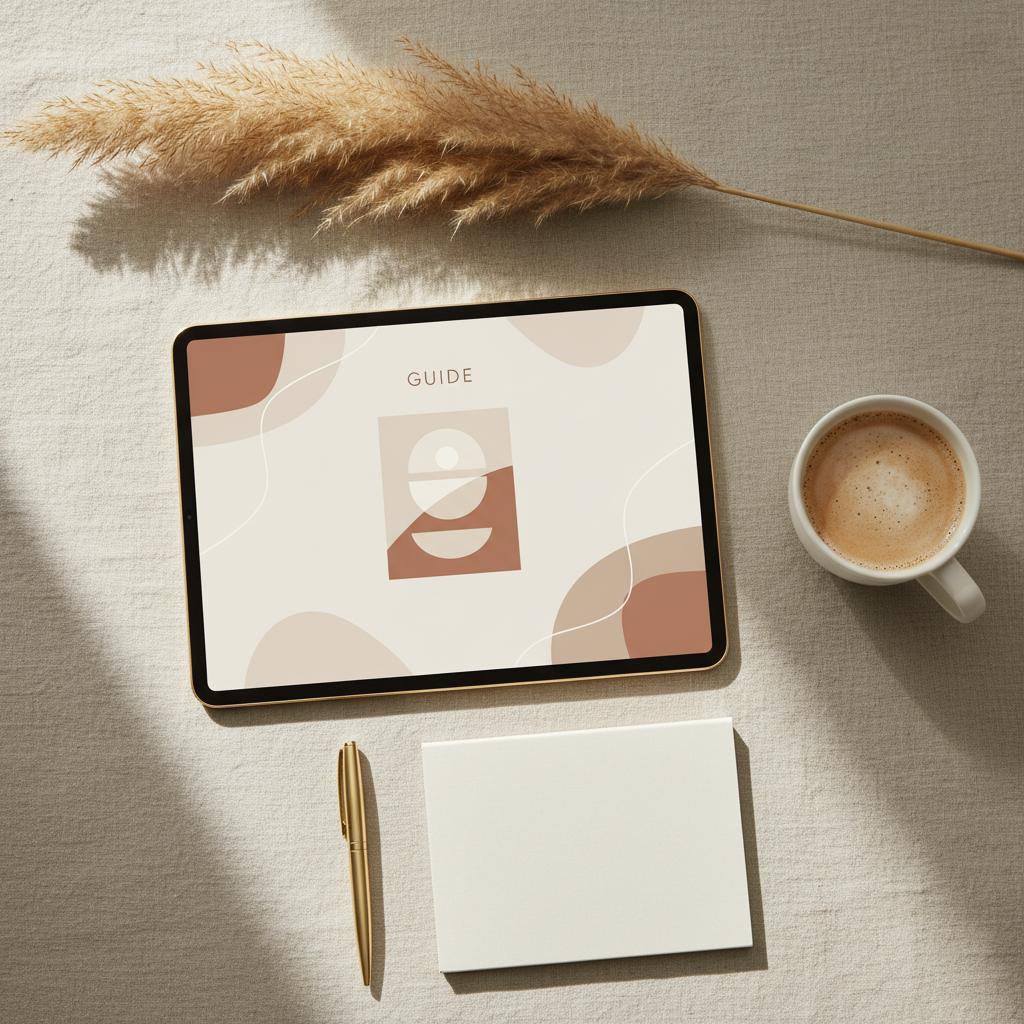 Flatlay iPad koffie